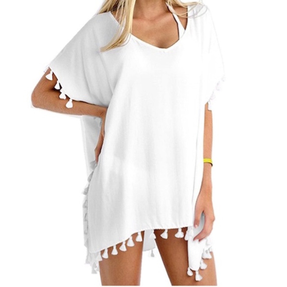 New! Chiffon Tassel Stylish Bikini Beach Cover Up